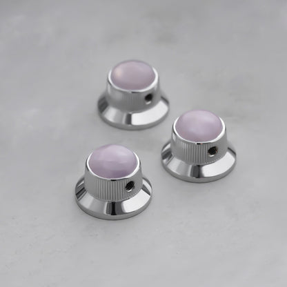 Opal Stone Surface Hat‑Type Metal Control Knobs Dia. 6mm for Electric Guitar & Bass | Guyker