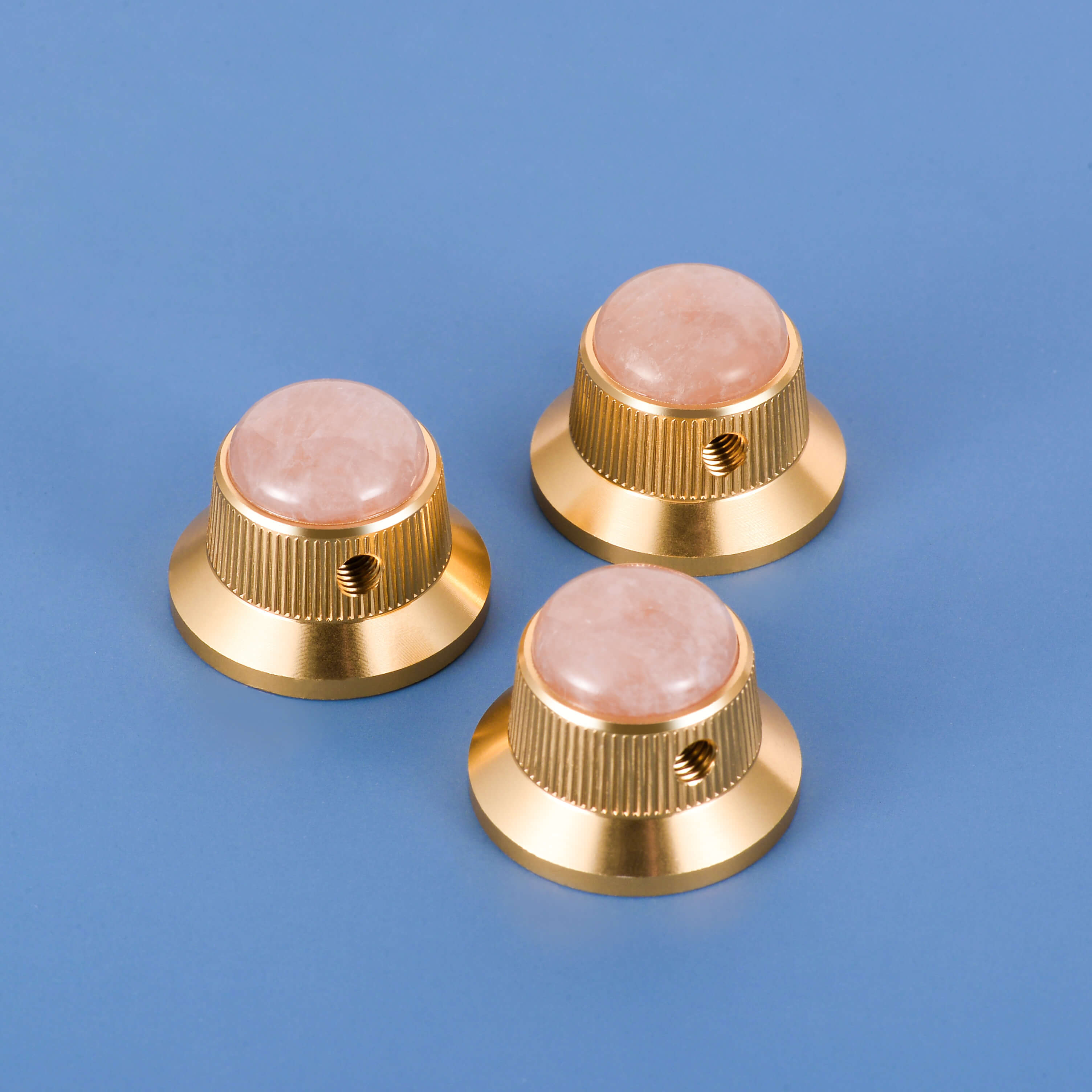 Opal Stone Surface Hat‑Type Metal Control Knobs Dia. 6mm for Electric Guitar & Bass | Guyker