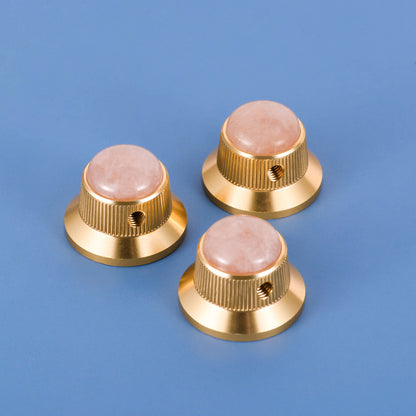 Opal Stone Surface Hat‑Type Metal Control Knobs Dia. 6mm for Electric Guitar & Bass | Guyker