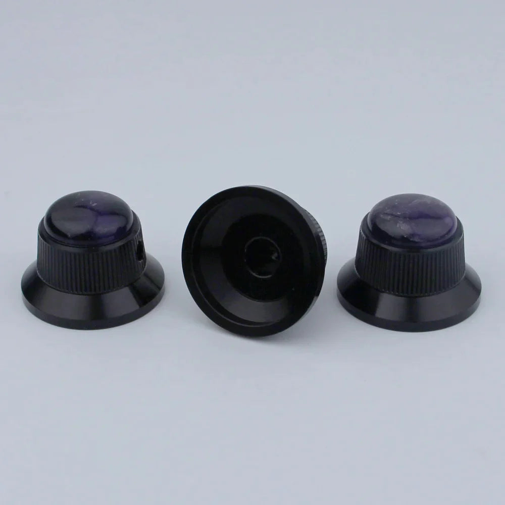 Opal Stone Surface Hat‑Type Metal Control Knobs Dia. 6mm for Electric Guitar & Bass | Guyker