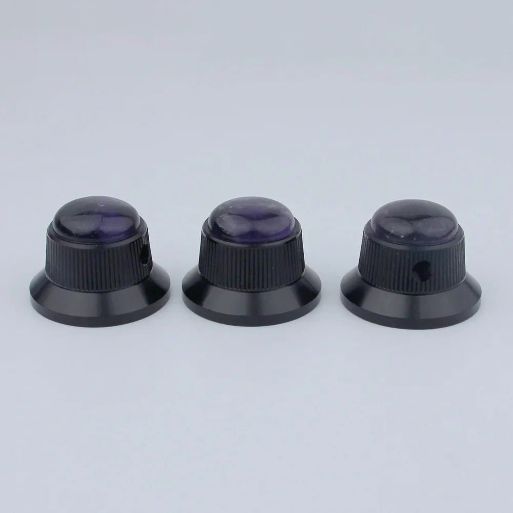 Opal Stone Surface Hat‑Type Metal Control Knobs Dia. 6mm for Electric Guitar & Bass | Guyker