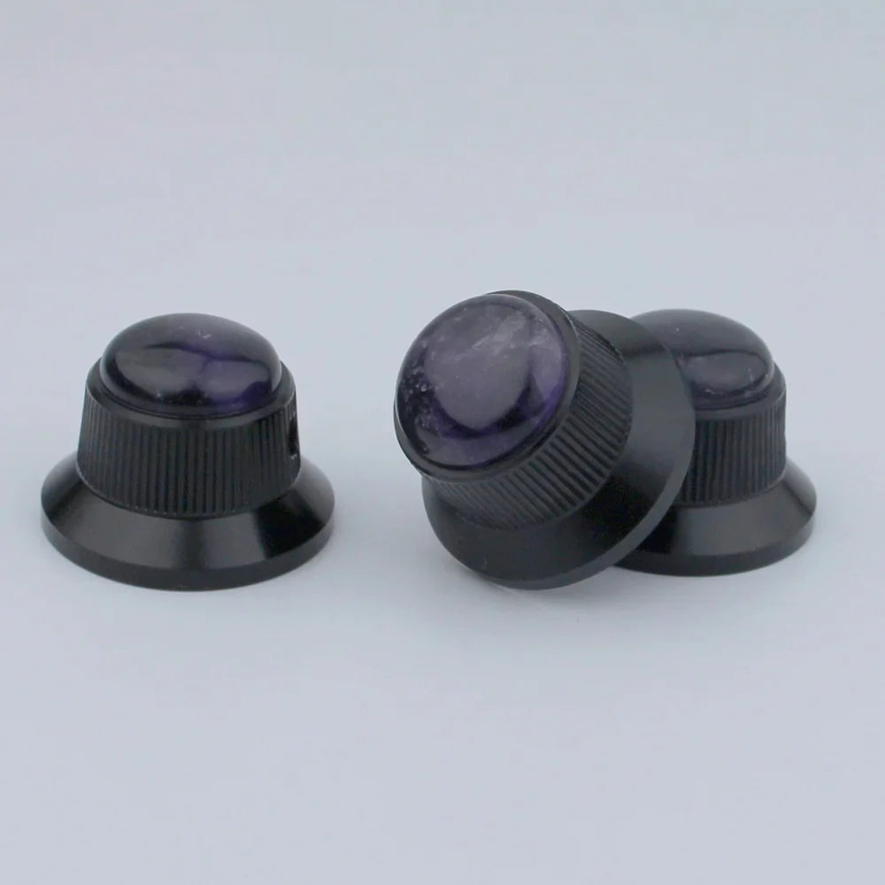 Opal Stone Surface Hat‑Type Metal Control Knobs Dia. 6mm for Electric Guitar & Bass | Guyker