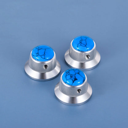 Opal Stone Surface Hat‑Type Metal Control Knobs Dia. 6mm for Electric Guitar & Bass | Guyker