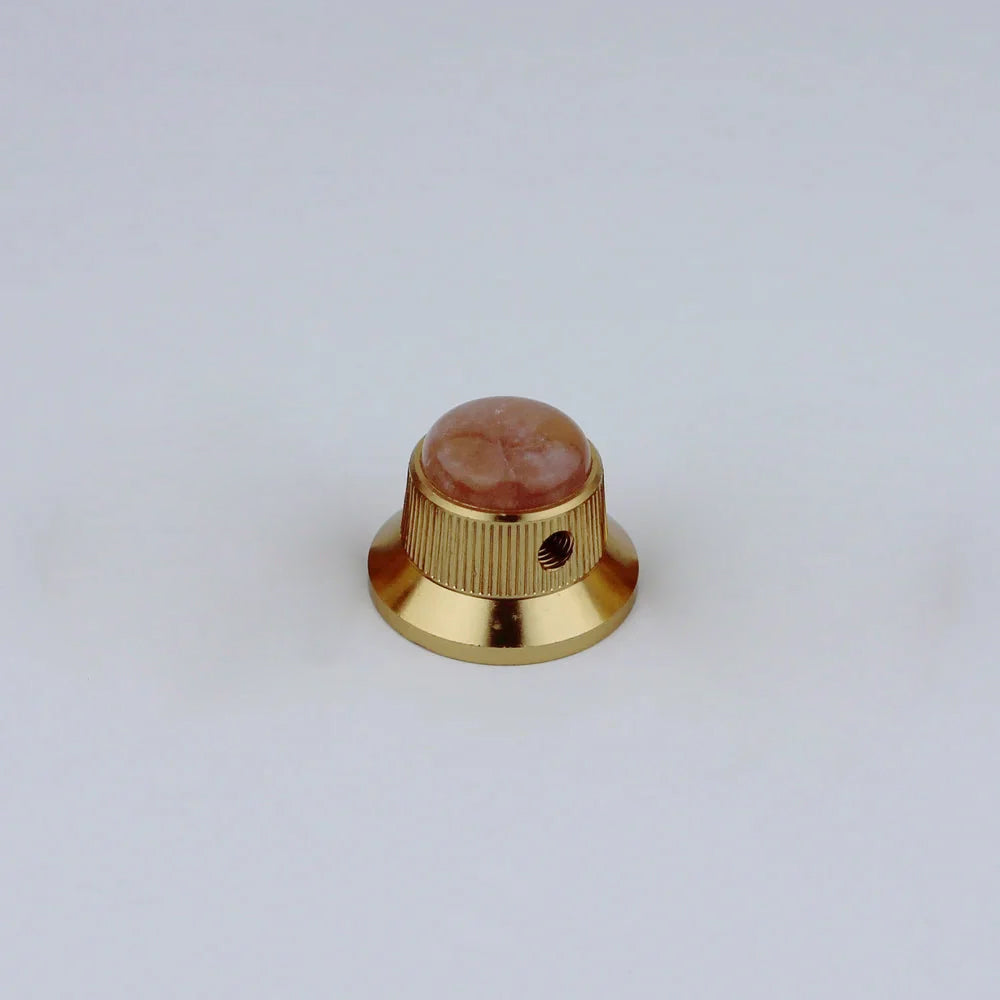 Opal Stone Surface Hat‑Type Metal Control Knobs Dia. 6mm for Electric Guitar & Bass | Guyker