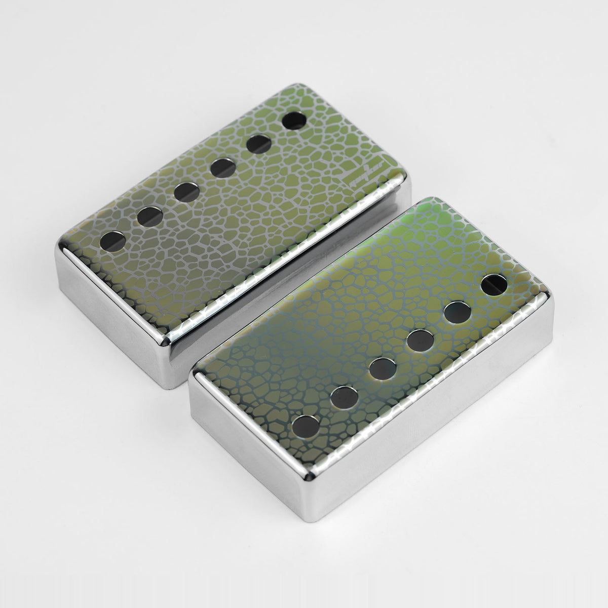 Guyker PC016 Nickel Silver Humbucker Iridescent Stone Pattern Guitar Pickup Covers Set1