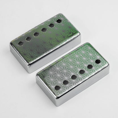 Guyker PC017 Nickel Silver Humbucker Iridescent Triangle Pattern Guitar Pickup Covers Set4