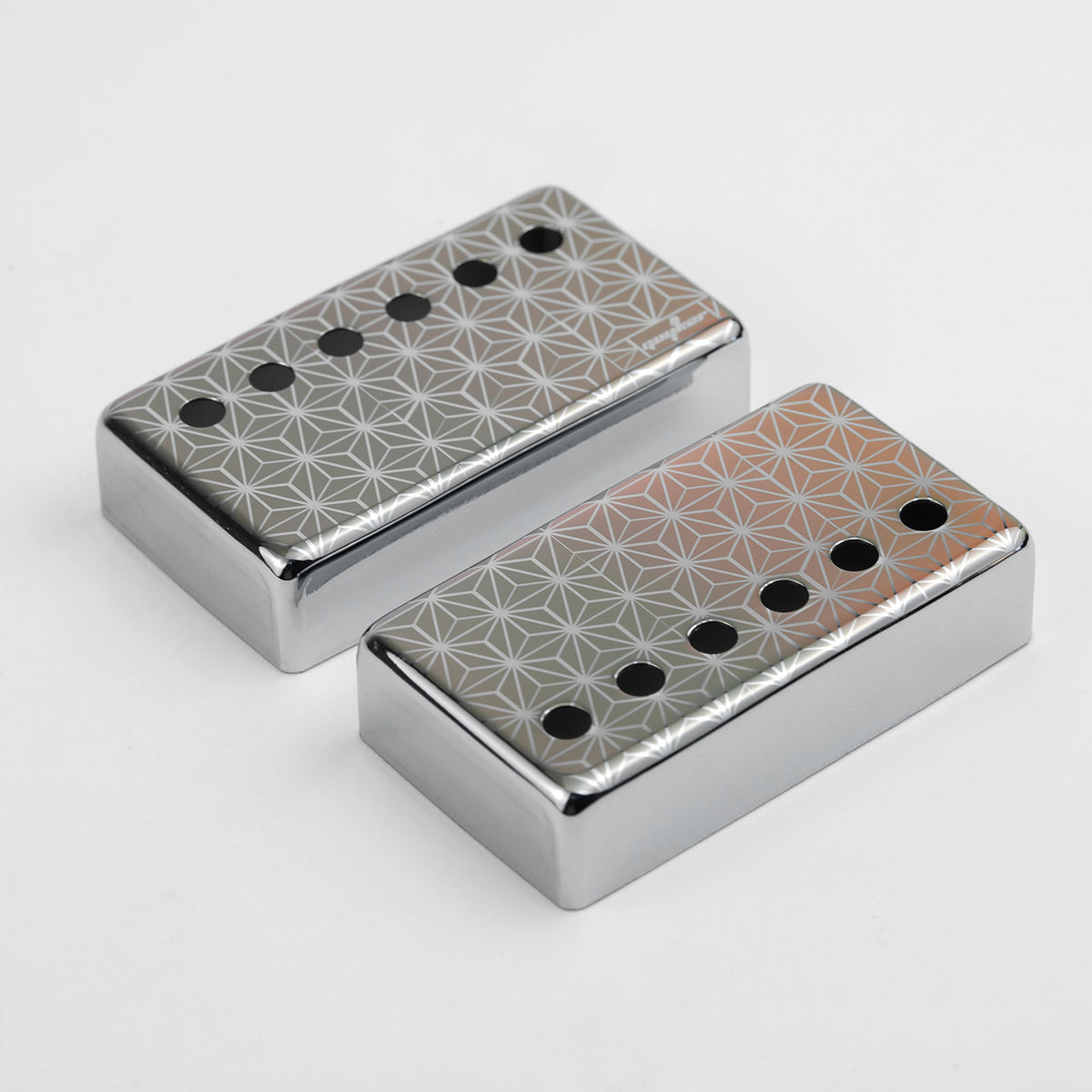 Guyker PC017 Nickel Silver Humbucker Iridescent Triangle Pattern Guitar Pickup Covers Set