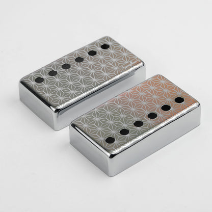 Guyker PC017 Nickel Silver Humbucker Iridescent Triangle Pattern Guitar Pickup Covers Set