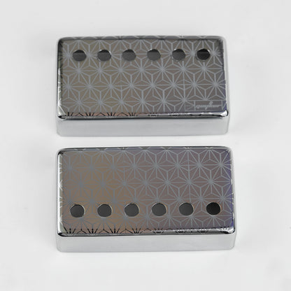 Guyker PC017 Nickel Silver Humbucker Iridescent Triangle Pattern Guitar Pickup Covers Set3