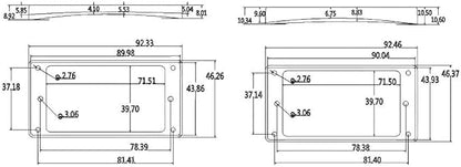 ハムバッカー メタル ブリッジ ネックピックアップ用 2個入り マウントリング カバー フレーム カーブセット LP エレキギター用