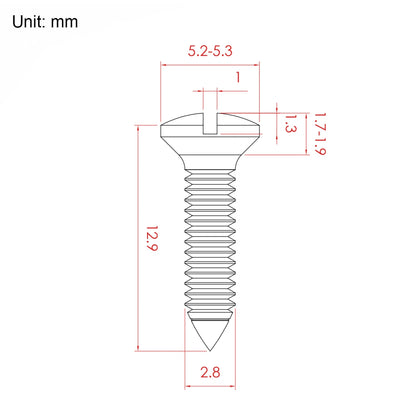 Guyker Stainless Steel Pickguard Screws M2.8×12.9mm for Electric Guitar