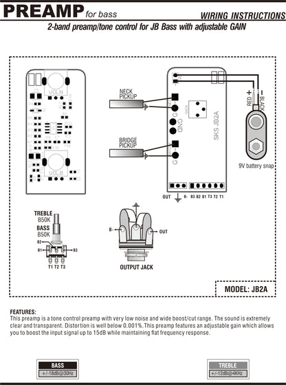 Preamp Control Plate with Adjustable Gain for JB Bass | Guyker