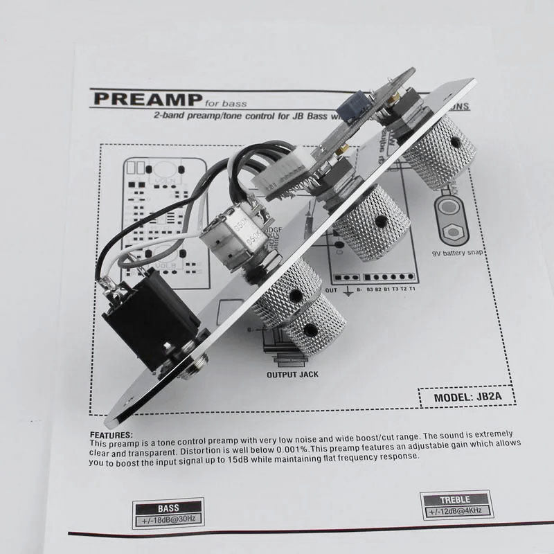 Preamp Control Plate with Adjustable Gain for JB Bass | Guyker