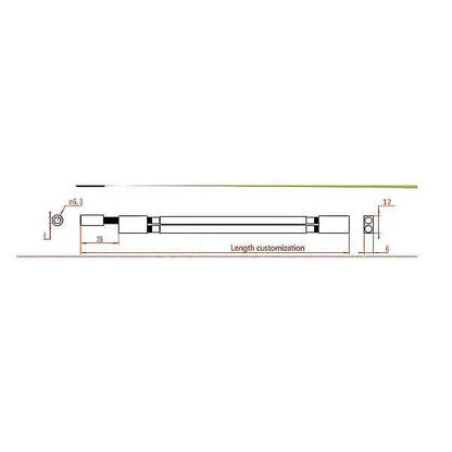 RD002 Two Way Brass Head Acting Steel Truss Rod Bar Adjusting Rod Head Length 440mm For Electric Guitars
