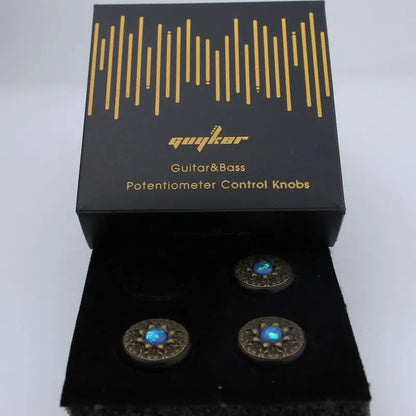 Retro Pattern Surface Potentiometer Control Knob Dia. 6mm for Guitar & Bass | Guyker