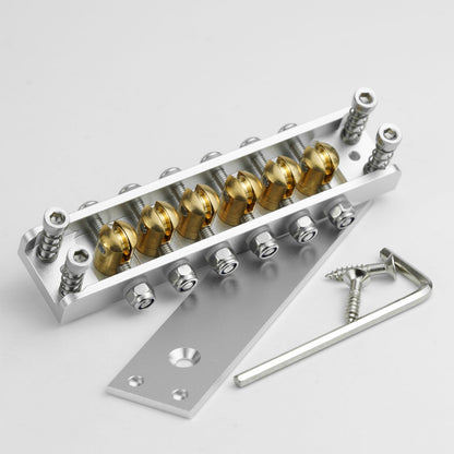 Roller Saddle Hardtail Bridge for 6 & 12-String Guitars – Rickenbacker Style, Dual-String Spacing Guyker