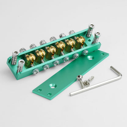 Roller Saddle Hardtail Bridge for 6 & 12-String Guitars – Rickenbacker Style, Dual-String Spacing Guyker