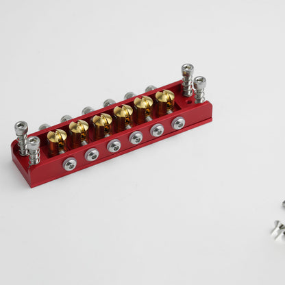 Roller Saddle Hardtail Bridge for 6 & 12-String Guitars – Rickenbacker Style, Dual-String Spacing Guyker