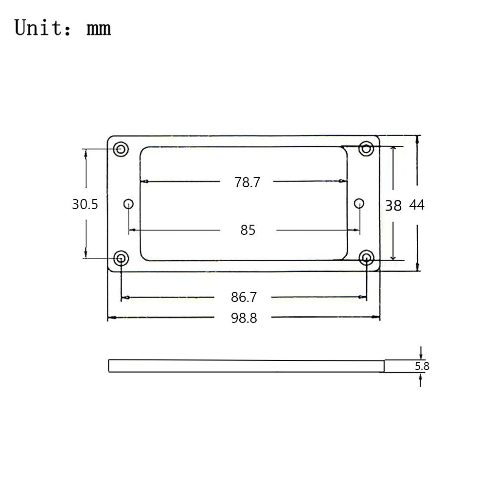 Guyker PR001-7 Flat CNC Aluminum 7-String Humbucker Pickup Ring