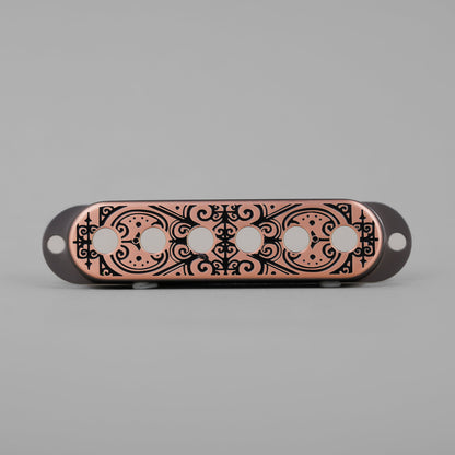 Scroll Pattern  Brass Single Pickup Covers for Strat Guitars | Guyker