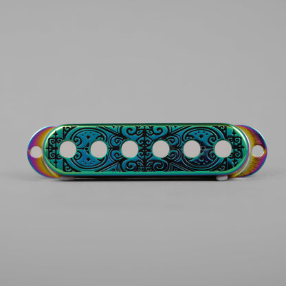 Scroll Pattern  Brass Single Pickup Covers for Strat Guitars | Guyker