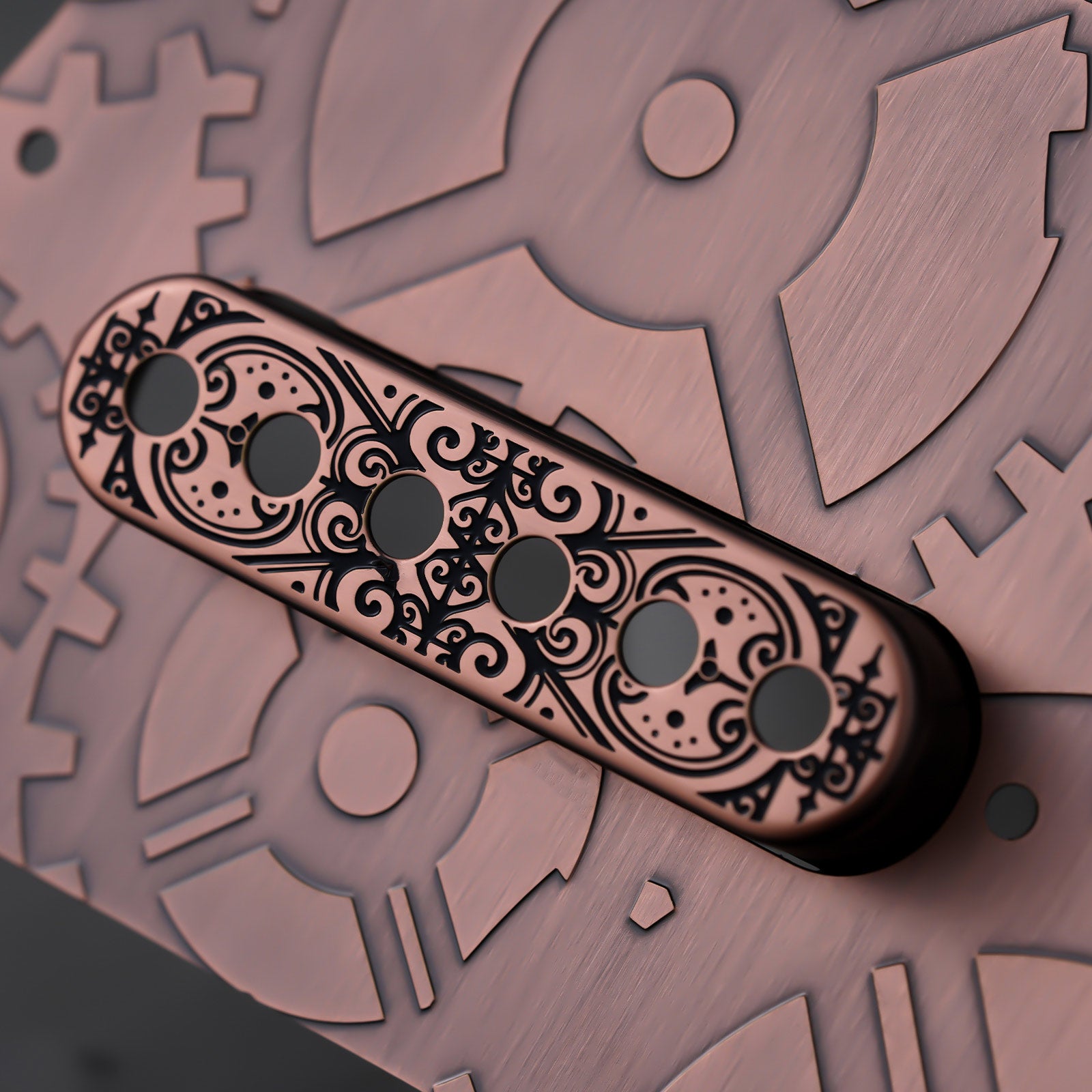 Scroll Pattern  Brass Single Pickup Covers for Strat Guitars | Guyker