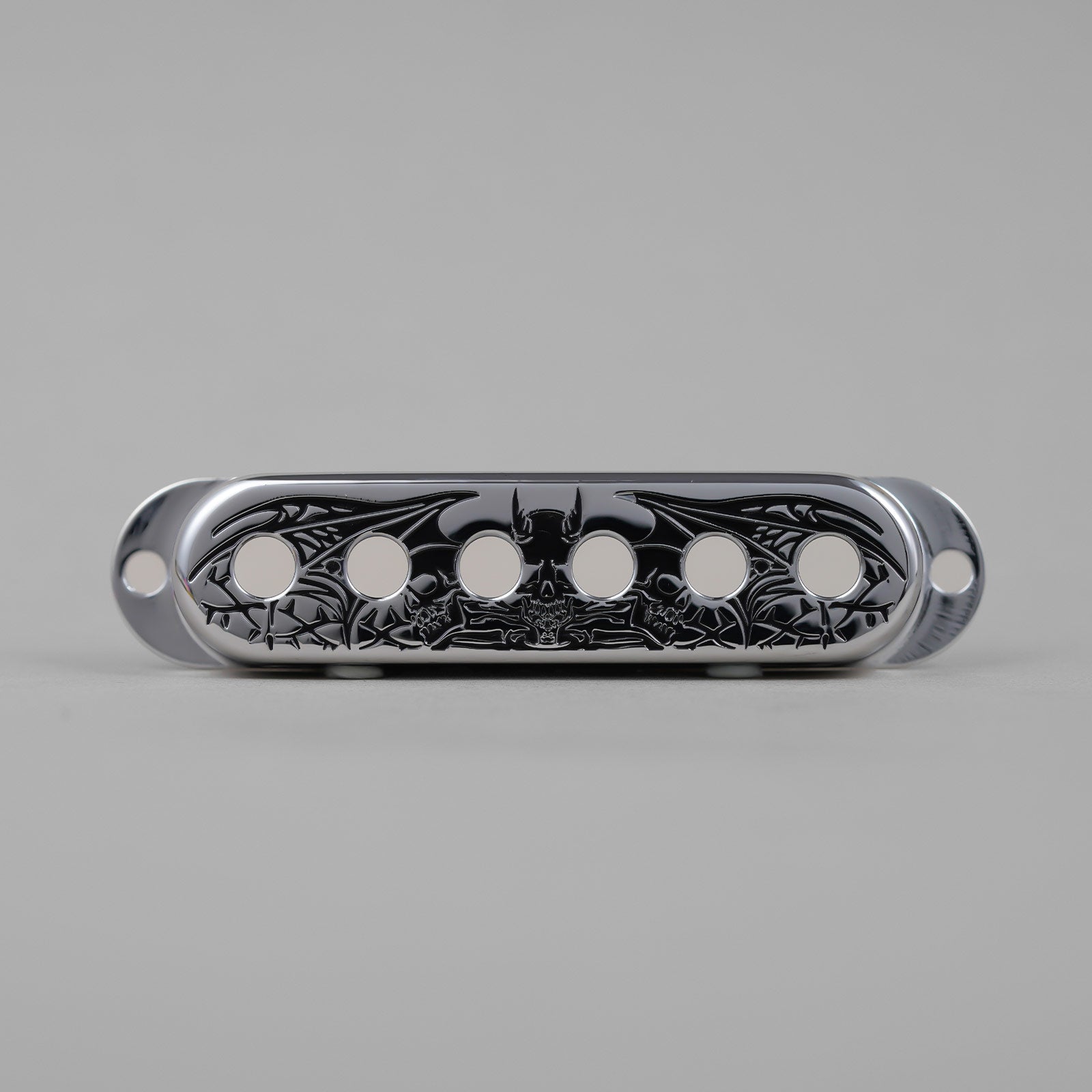 Skull Bat Brass Single Pickup Covers for Stratocaster®  | Guyker