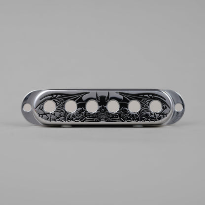 Skull Bat Brass Single Pickup Covers for Stratocaster®  | Guyker