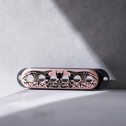 Skull Bat Brass Single Pickup Covers for Stratocaster®  | Guyker