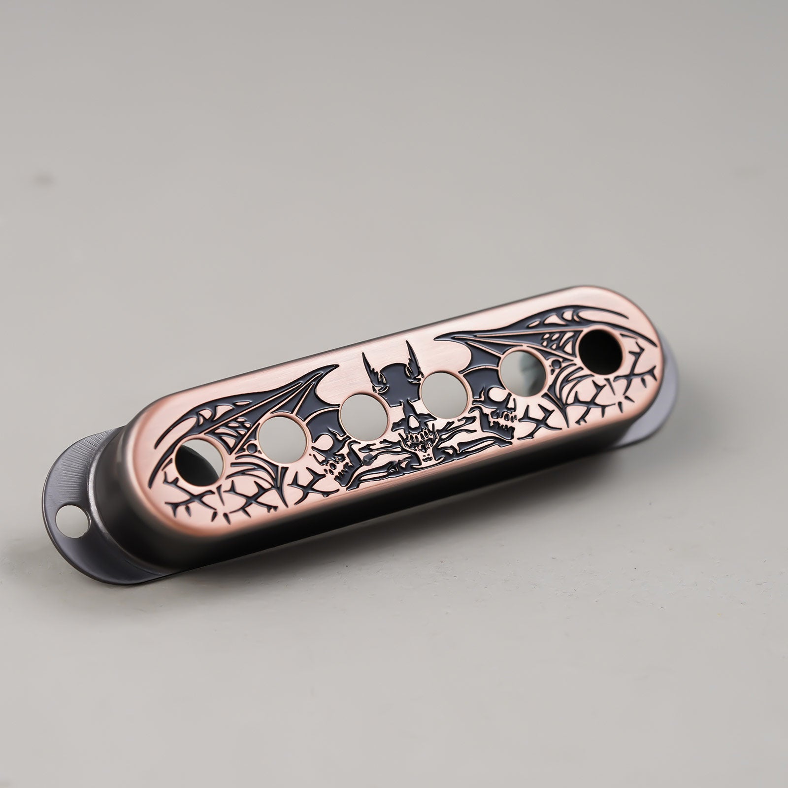 Skull Bat Brass Single Pickup Covers for Stratocaster®  | Guyker