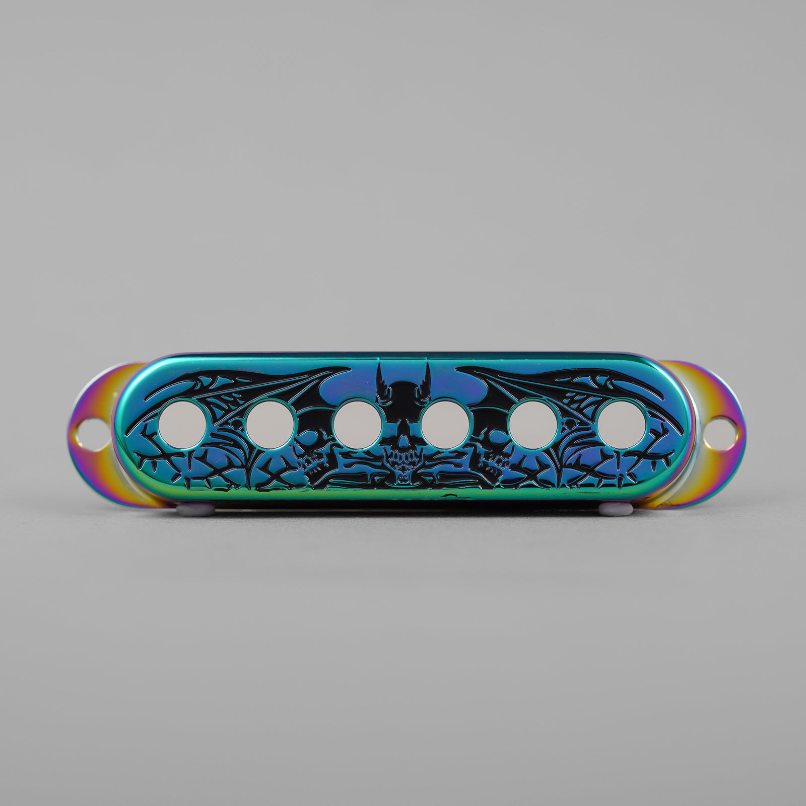 Skull Bat Brass Single Pickup Covers for Stratocaster®  | Guyker