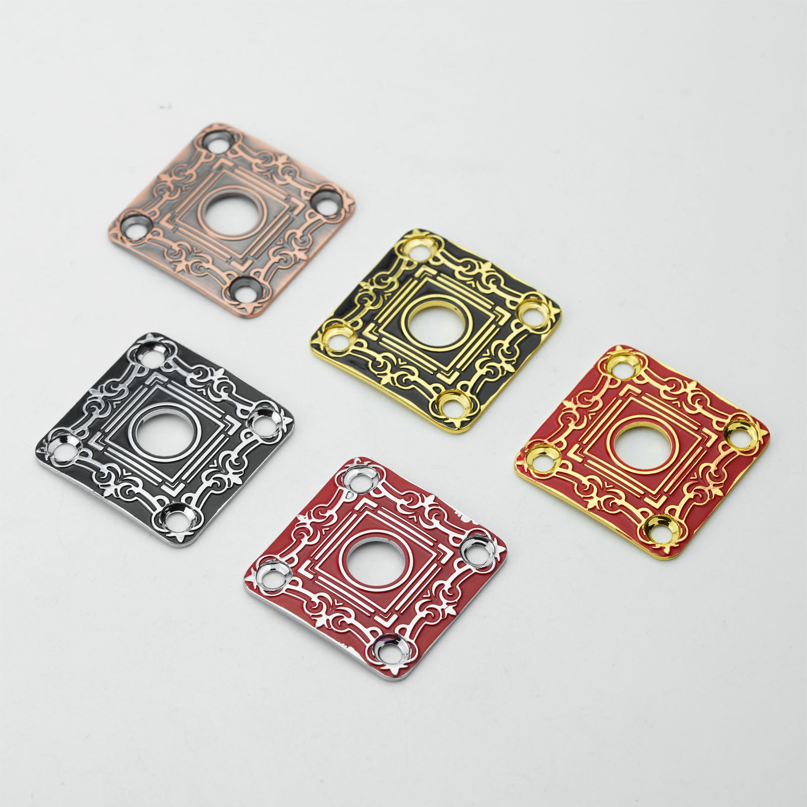 Square Curved Metal Jack Plate for Electric Guitar & Bass | Guyker