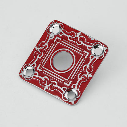 Square Curved Metal Jack Plate for Electric Guitar & Bass | Guyker