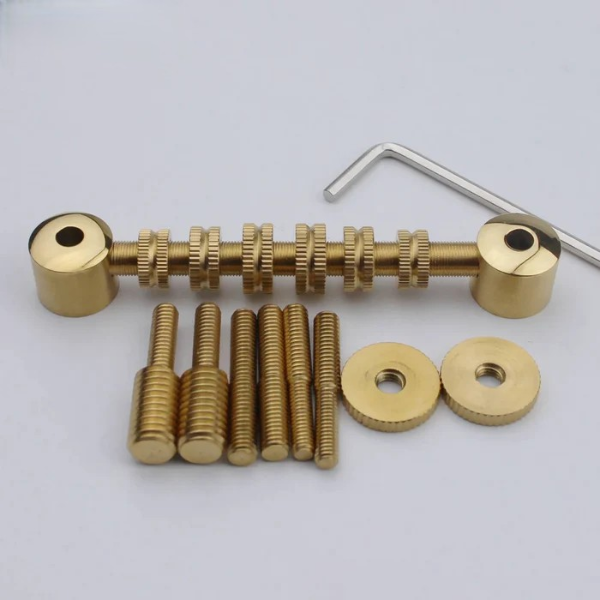 Stainless Steel Space Control Guitar Bridge Adjustable Roller Saddles Guyker