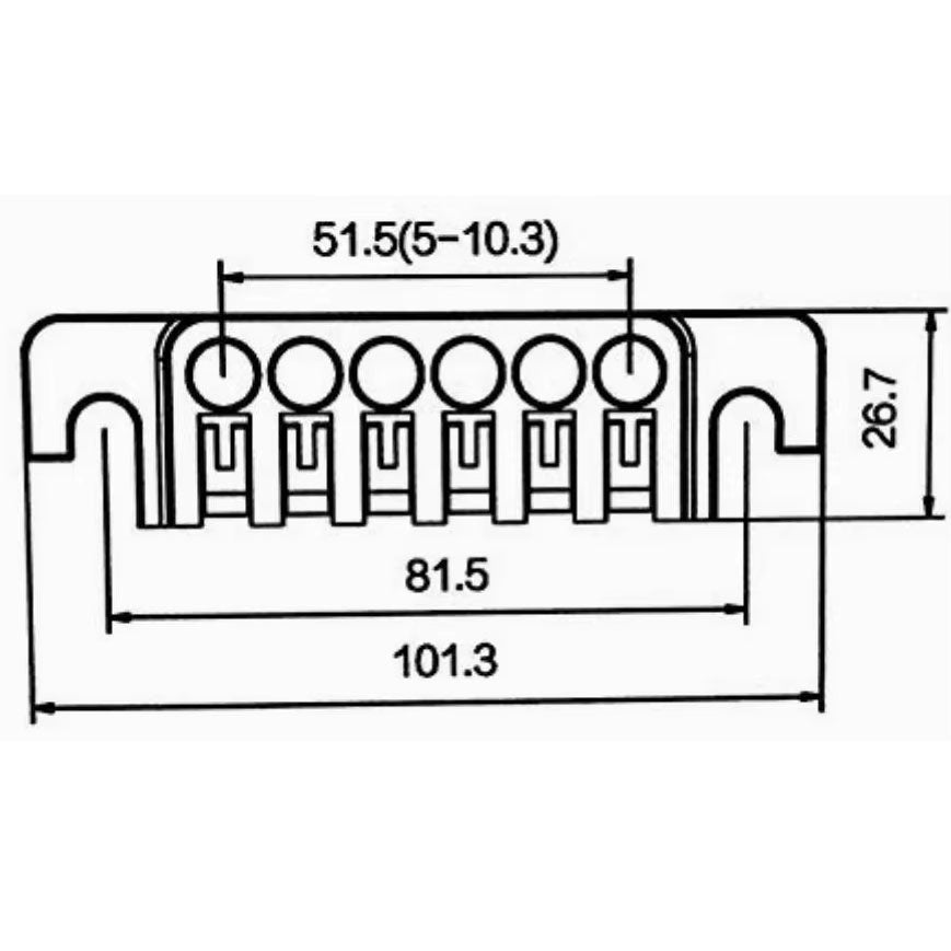Electric Guitar Bridge Tune-O-Matic with Rolling Saddles Stop Bar TP6 Guyker