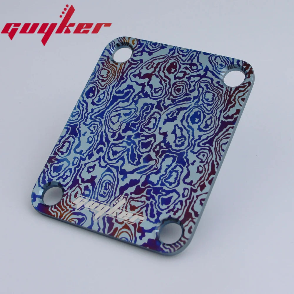 Titanium Alloy Damascus Neck Plate for Electric Guitar  | Guyker