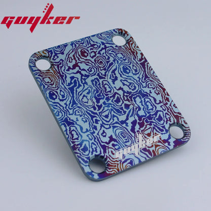 Titanium Alloy Damascus Neck Plate for Electric Guitar  | Guyker