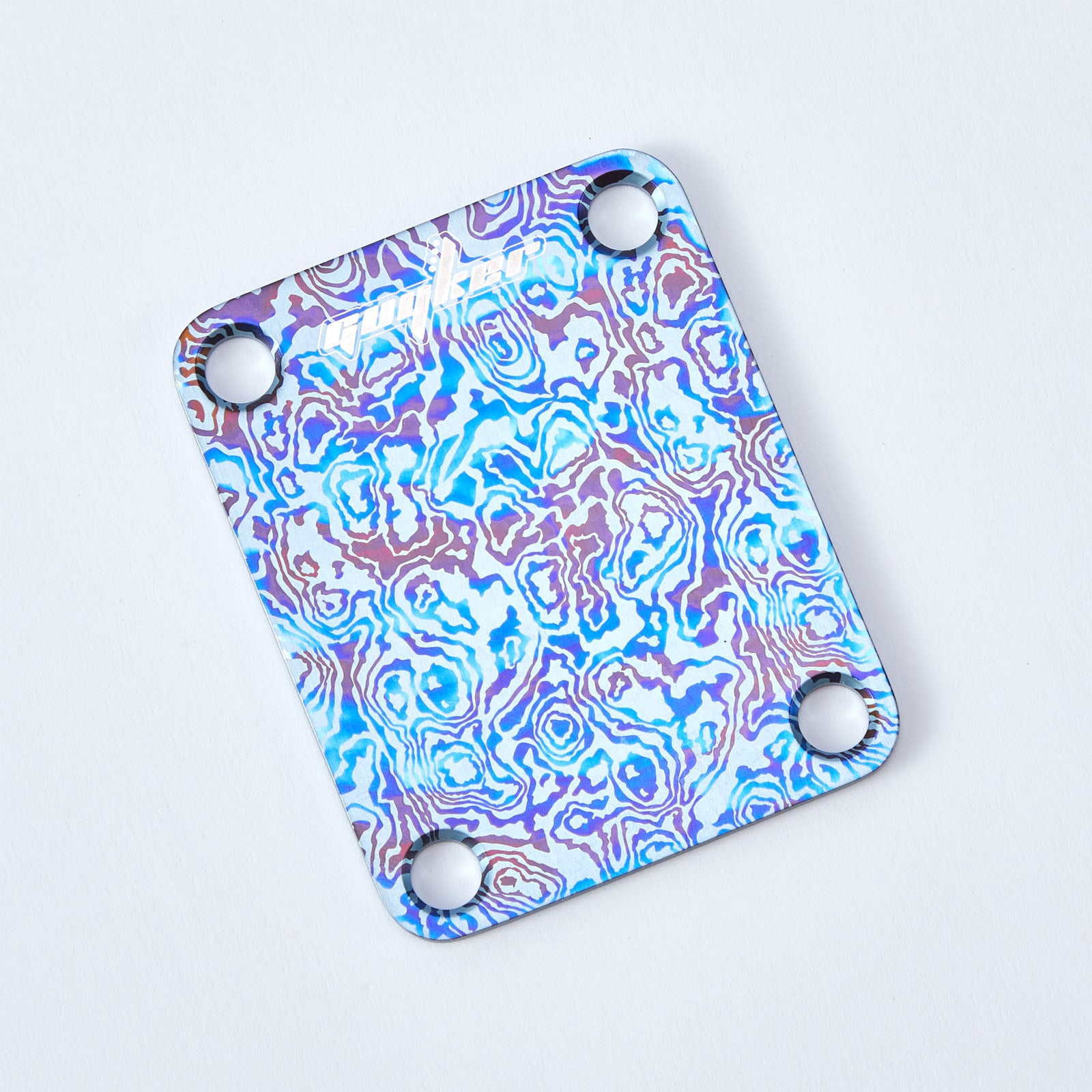 Titanium Alloy Damascus Neck Plate for Electric Guitar  | Guyker