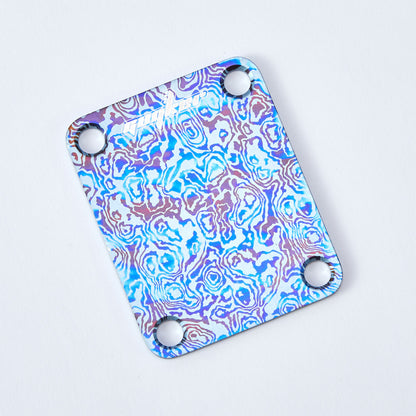 Titanium Alloy Damascus Neck Plate for Electric Guitar  | Guyker