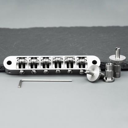 Titanium Tune-O-Matic Bridge Stop Bar Tailpiece with Anchors and Studs for LP SG Guitars | Guyker