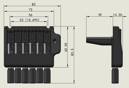 Tremolo System Bridge Set for 6-String Headless Guitar | Guyker