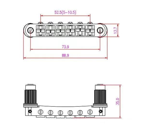 Tune-O-Matic Bridge And Tailpiece With Studs Set For ABR-1 Bridge Style Lp Electric Guitar Replacement Silver