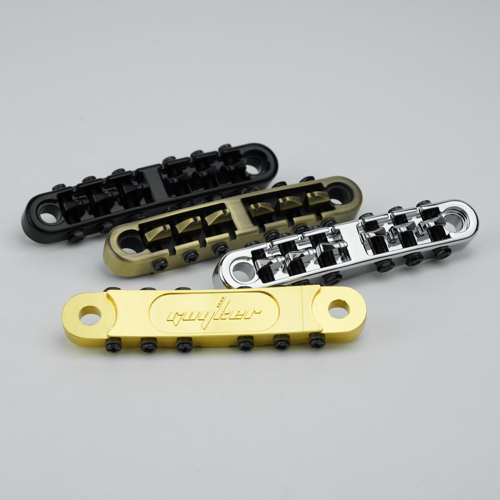 Tune-O-Matic Guitar Bridge 6 String 14 Inch Radius M8 Screws Guyker