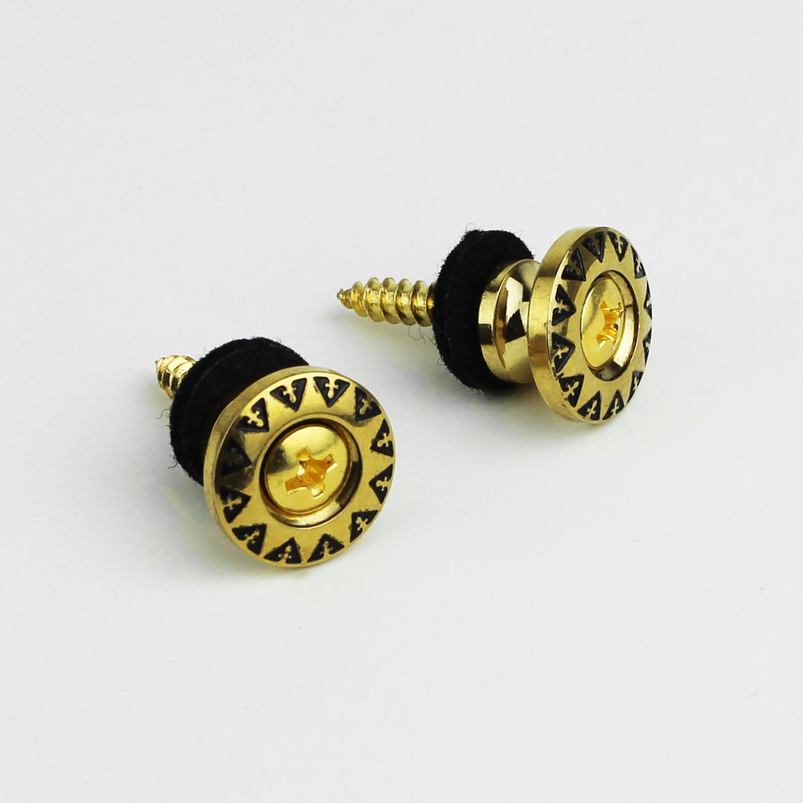 Vintage Guitar Strap Buttons – Engraved Alloy Lock Set | Guyker
