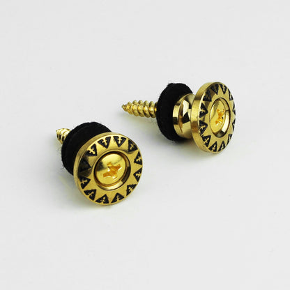 Vintage Guitar Strap Buttons – Engraved Alloy Lock Set | Guyker