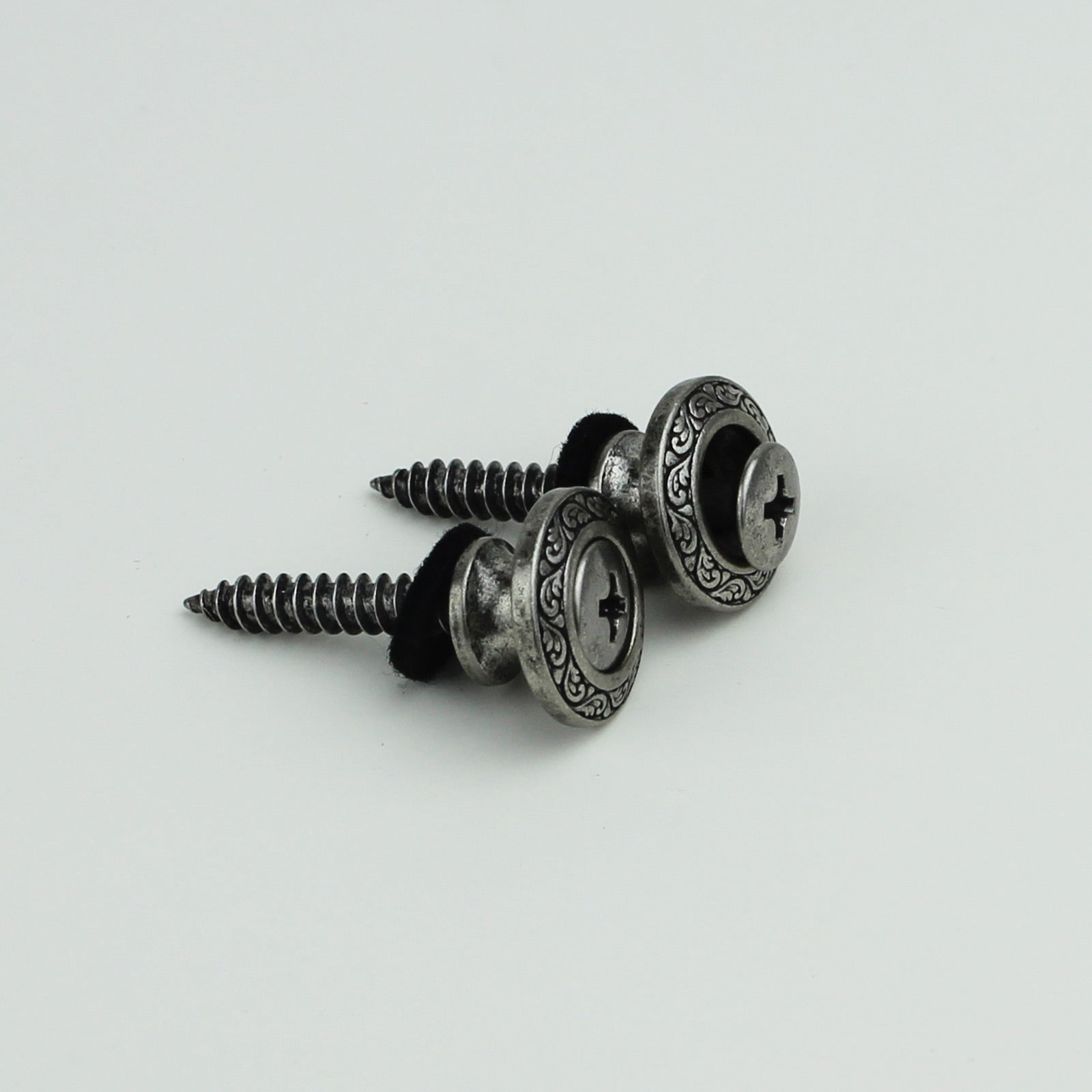 Vintage Guitar Strap Buttons – Engraved Metal Set of 2 | Guyker