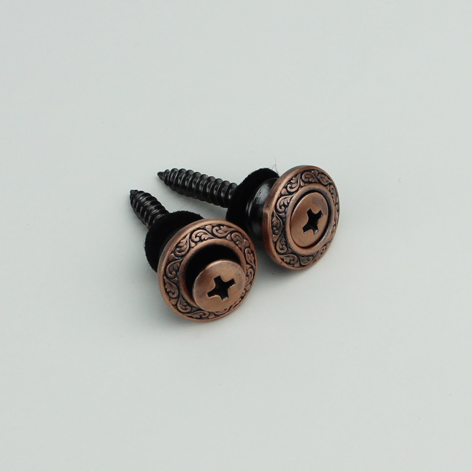 Vintage Guitar Strap Buttons – Engraved Metal Set of 2 | Guyker