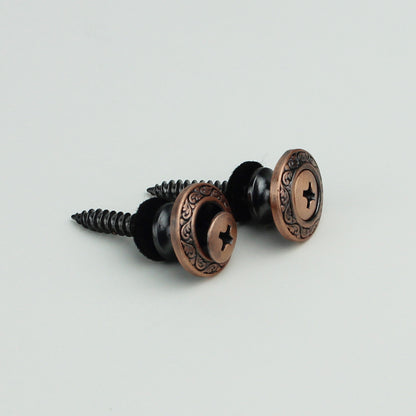 Vintage Guitar Strap Buttons – Engraved Metal Set of 2 | Guyker