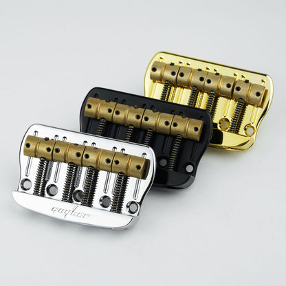 Zinc Alloy Fixed Bass Bridge with Brass Saddles 4-String Vintage Style Guyker