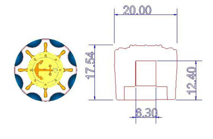 Zinc Alloy Knob with Ship Wheel Design – 6.3MM for Electric Guitar & Bass | Guyker